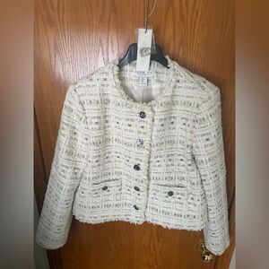 Rachel Zoe Ivory Textured Blazer